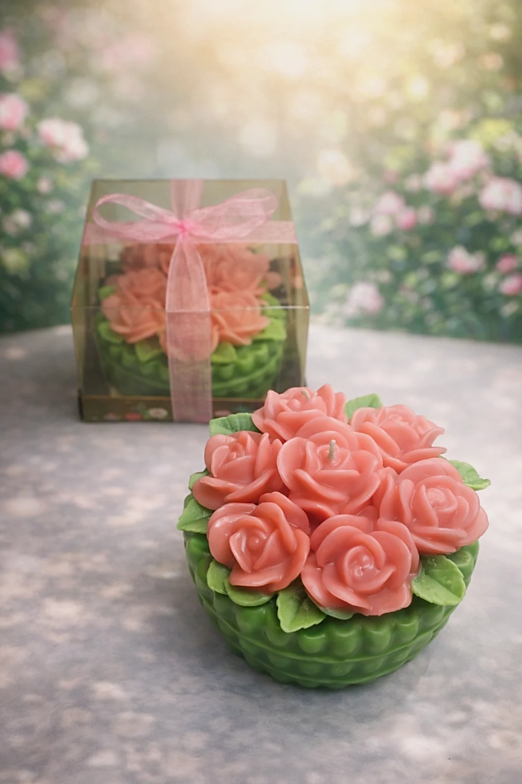 Gül Aranjman Dekoratif Mum 