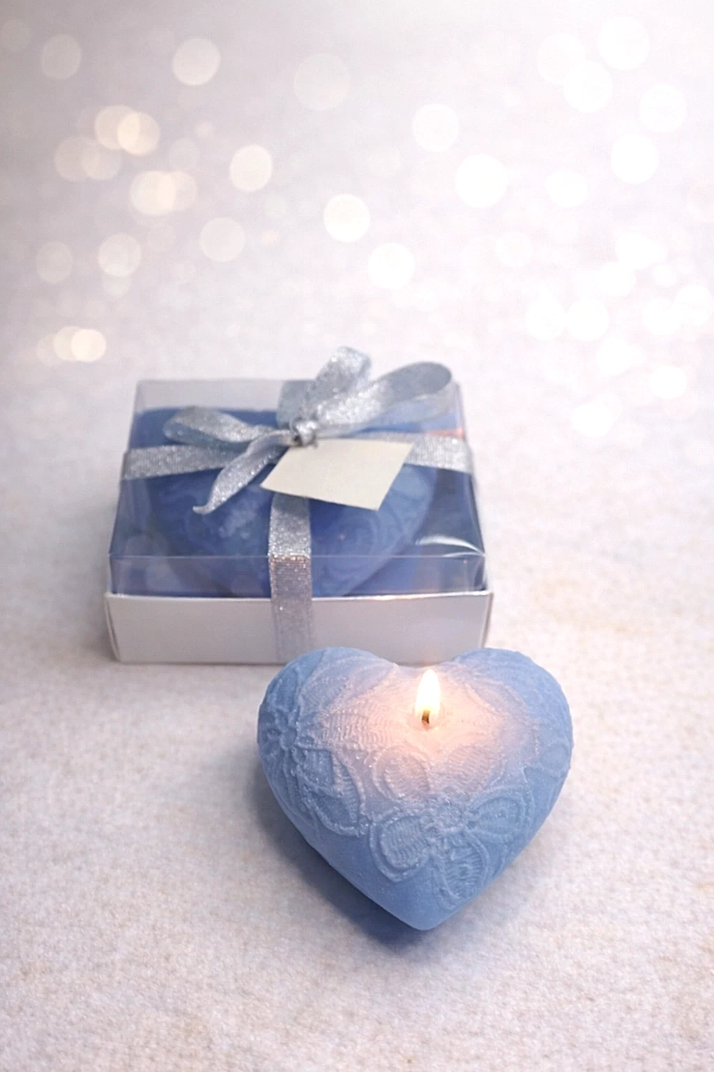 Desenli Kalp Dekoratif Mum