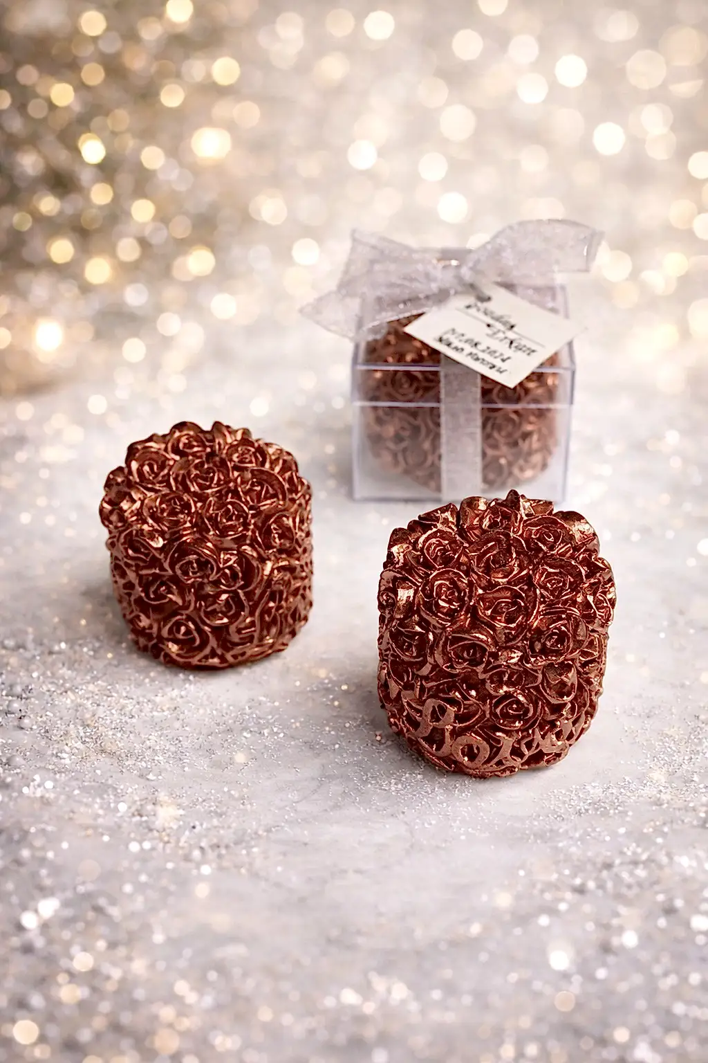 Mika Kutu Rulo Gül Yaldız Mum 