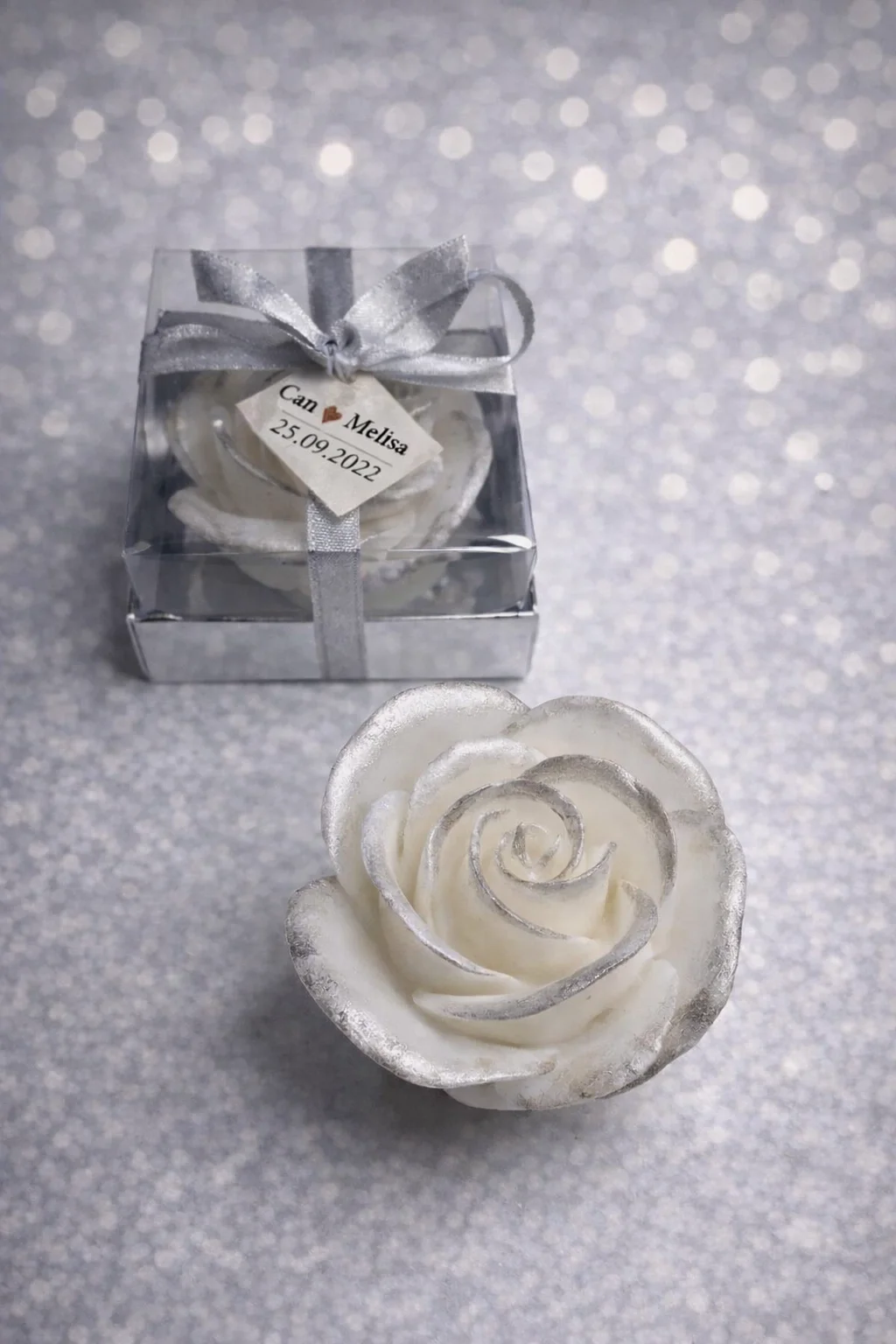 Gül Yaldız Boyalı Mum 