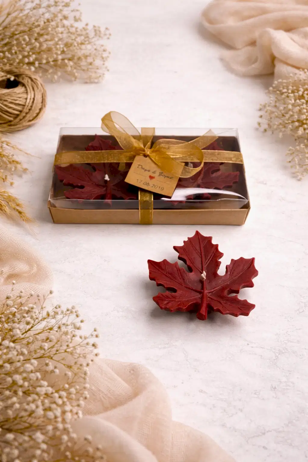 Yaprak Mum Model 1 İkili Set 