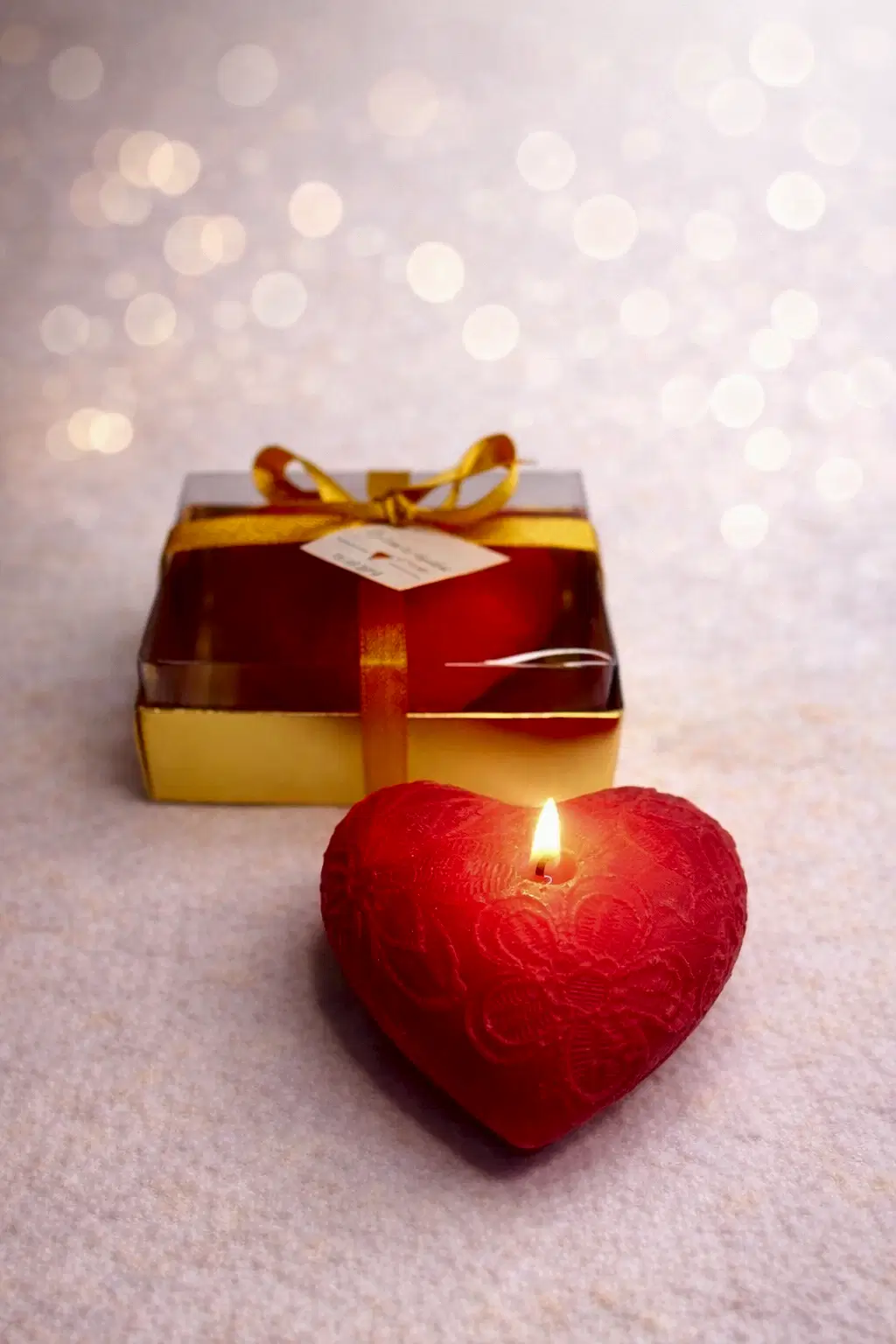 Desenli Kalp Dekoratif Mum