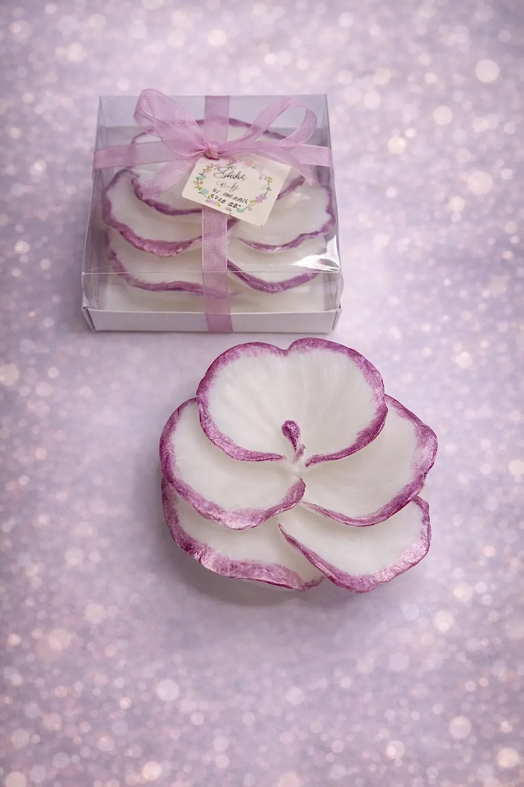 Orkide Büyük Boy Yaldız Boyalı Mum 