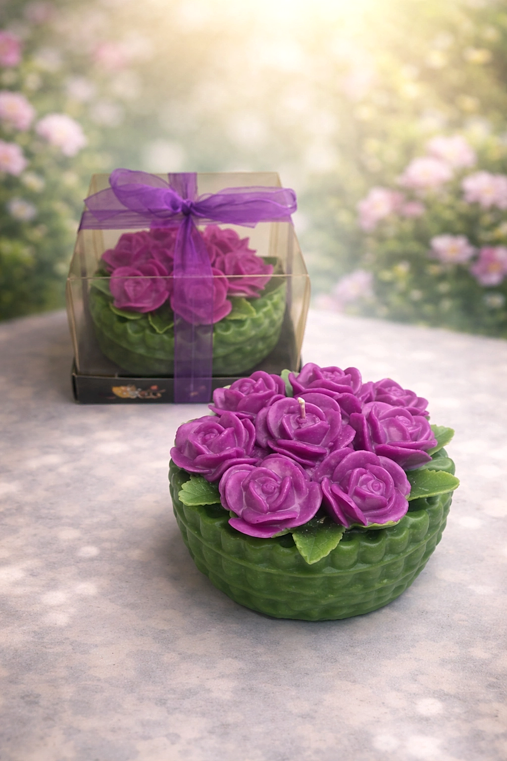 Gül Aranjman Dekoratif Mum 