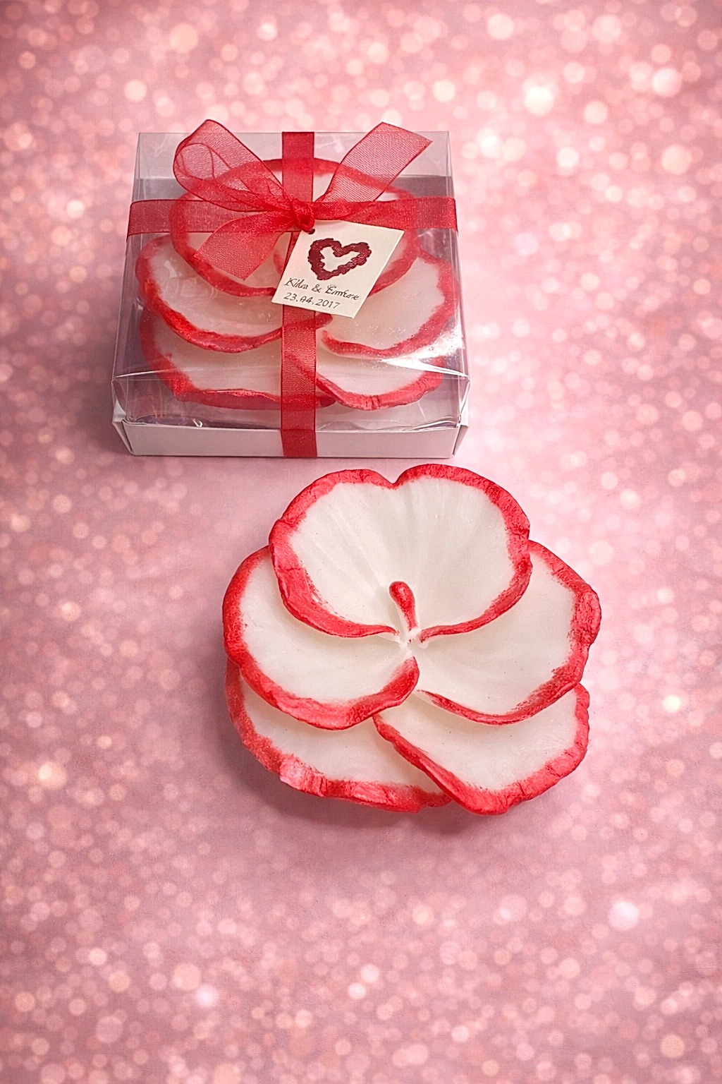 Orkide Büyük Boy Yaldız Boyalı Mum 