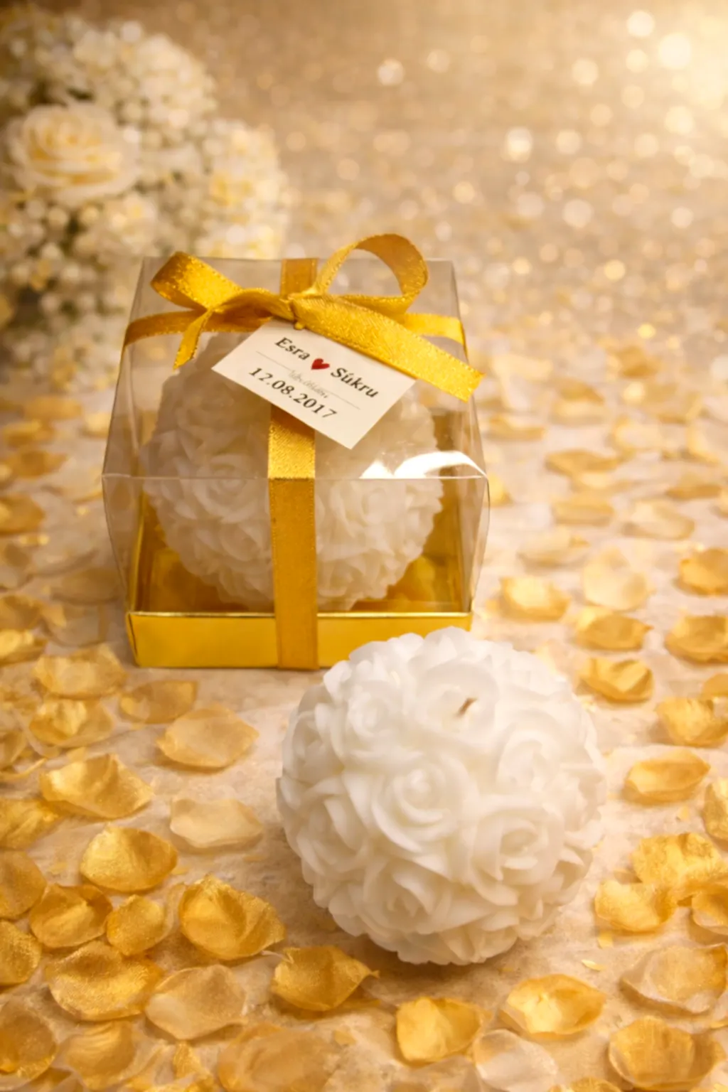 Büyük Top Gül Mum