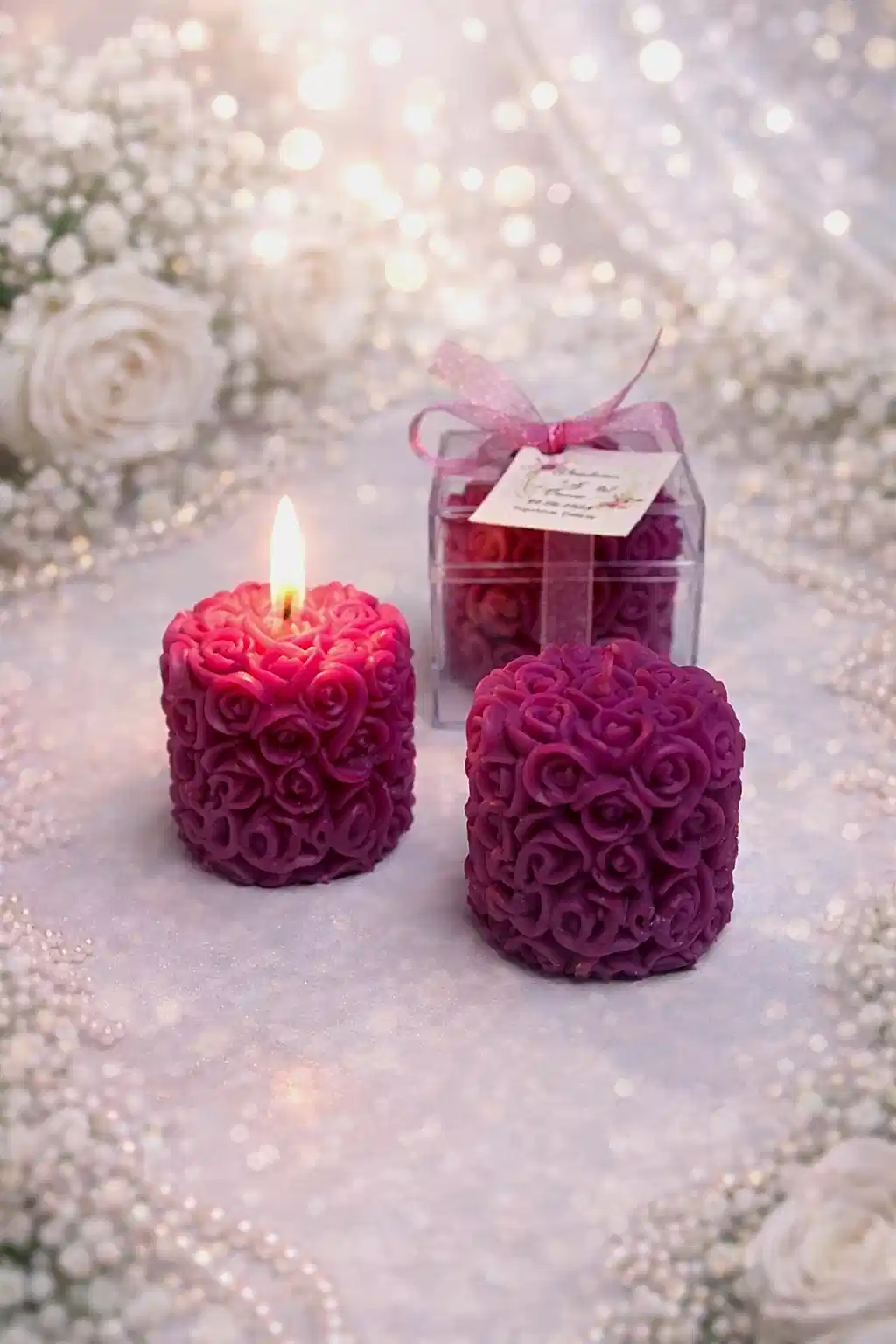 Mika Kutu Rulo Gül Mum