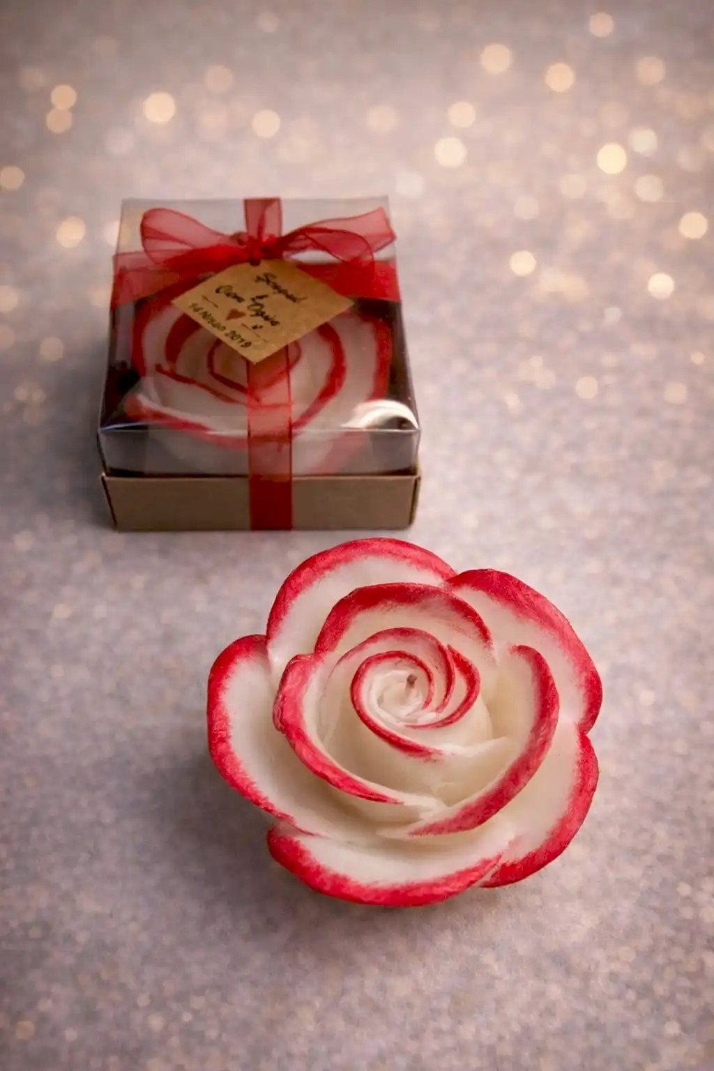 Gül Yaldız Boyalı Mum 