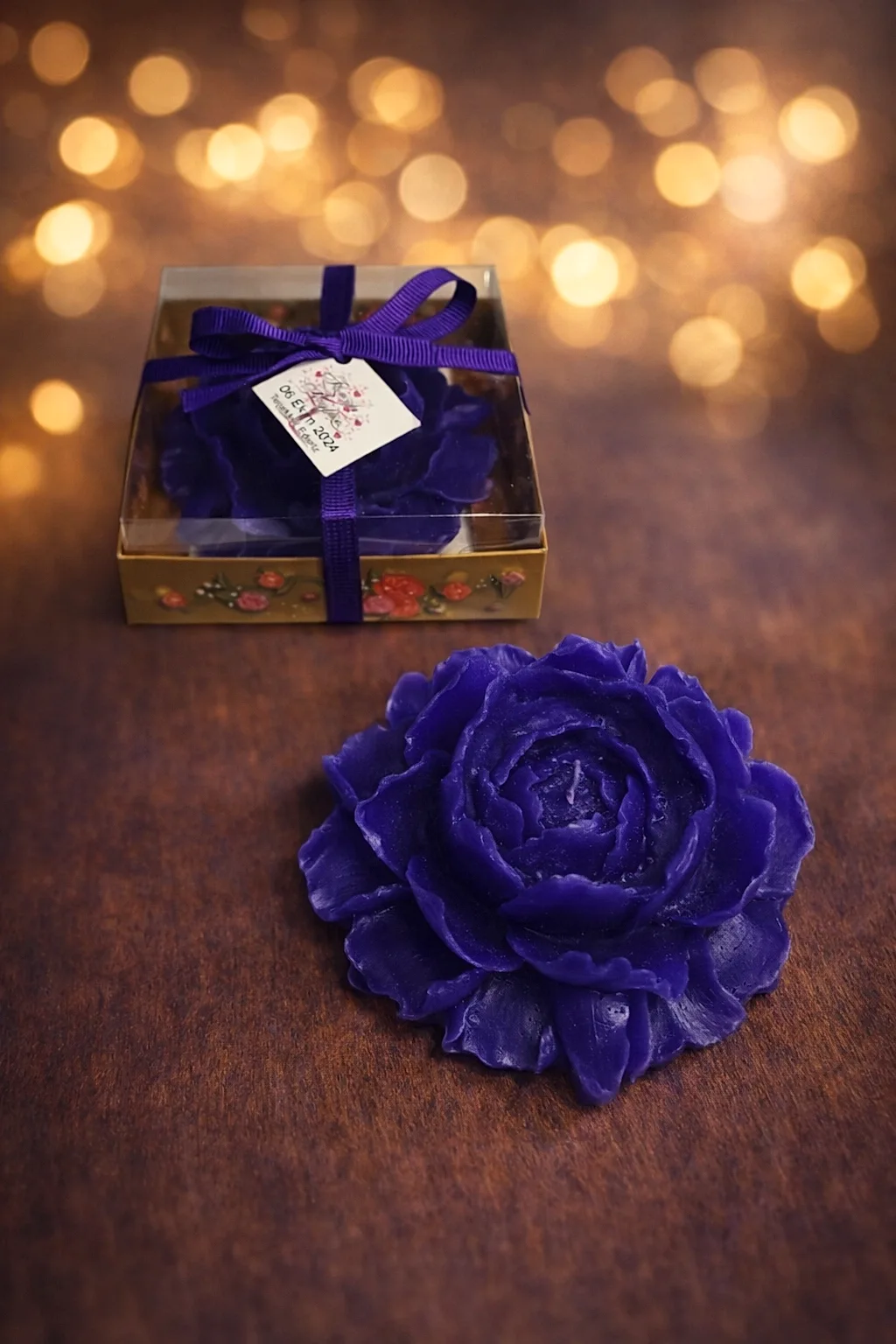 Şakayık Çiçekli Mum 