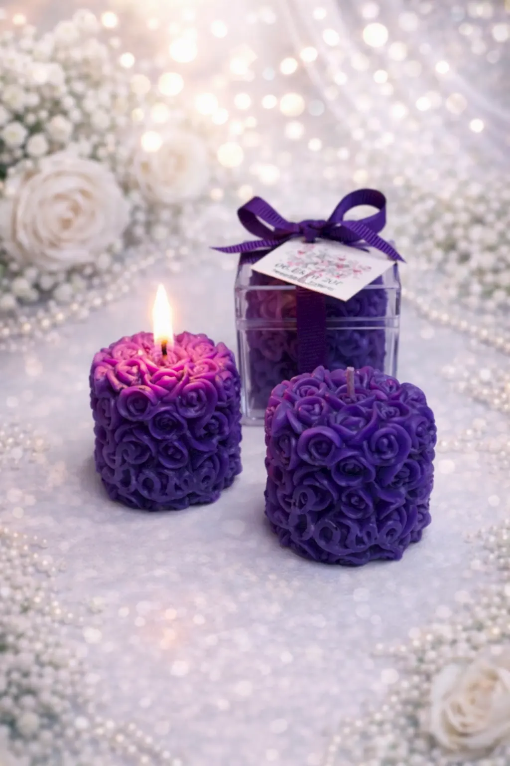 Mika Kutu Rulo Gül Mum