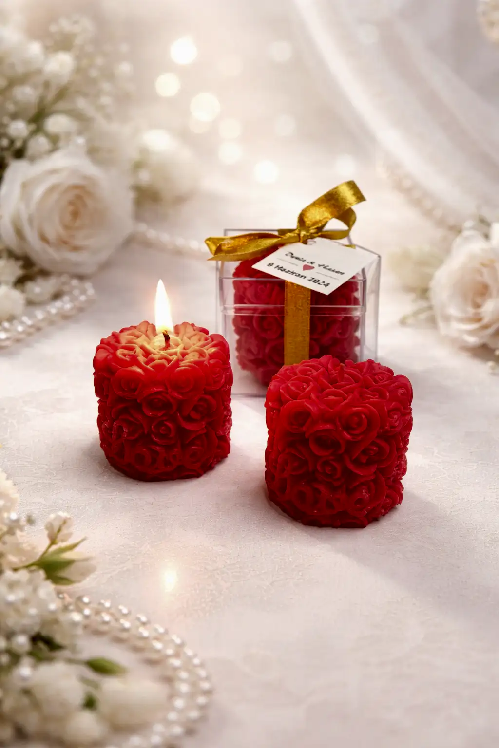 Mika Kutu Rulo Gül Mum