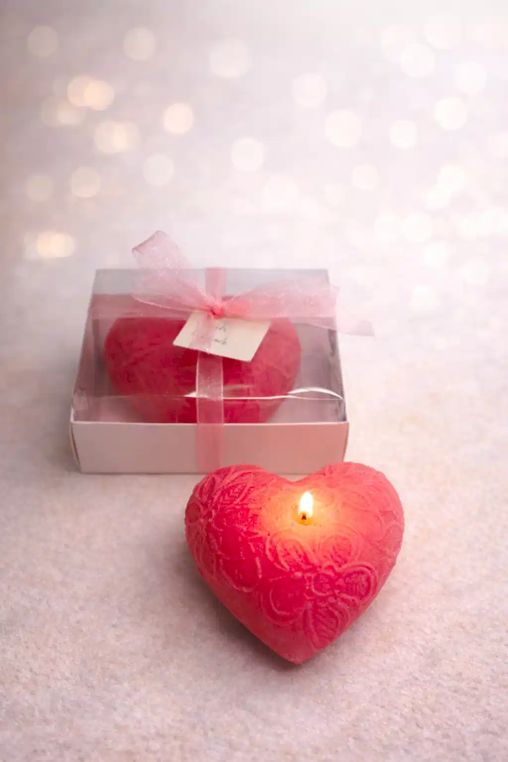 Desenli Kalp Dekoratif Mum