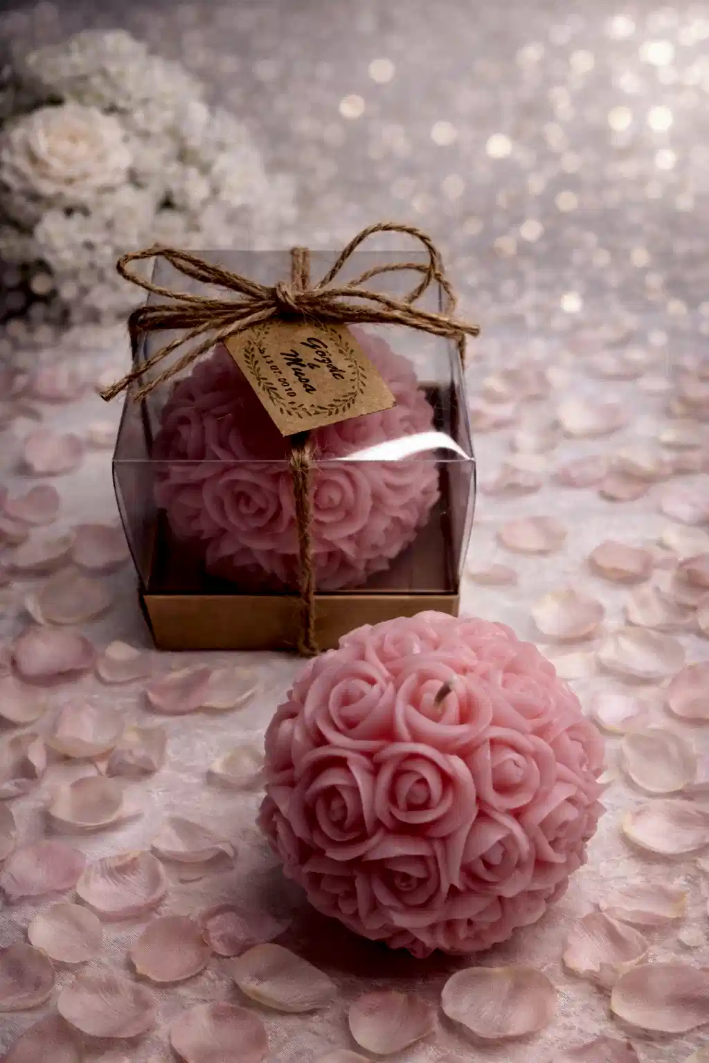 Büyük Top Gül Mum