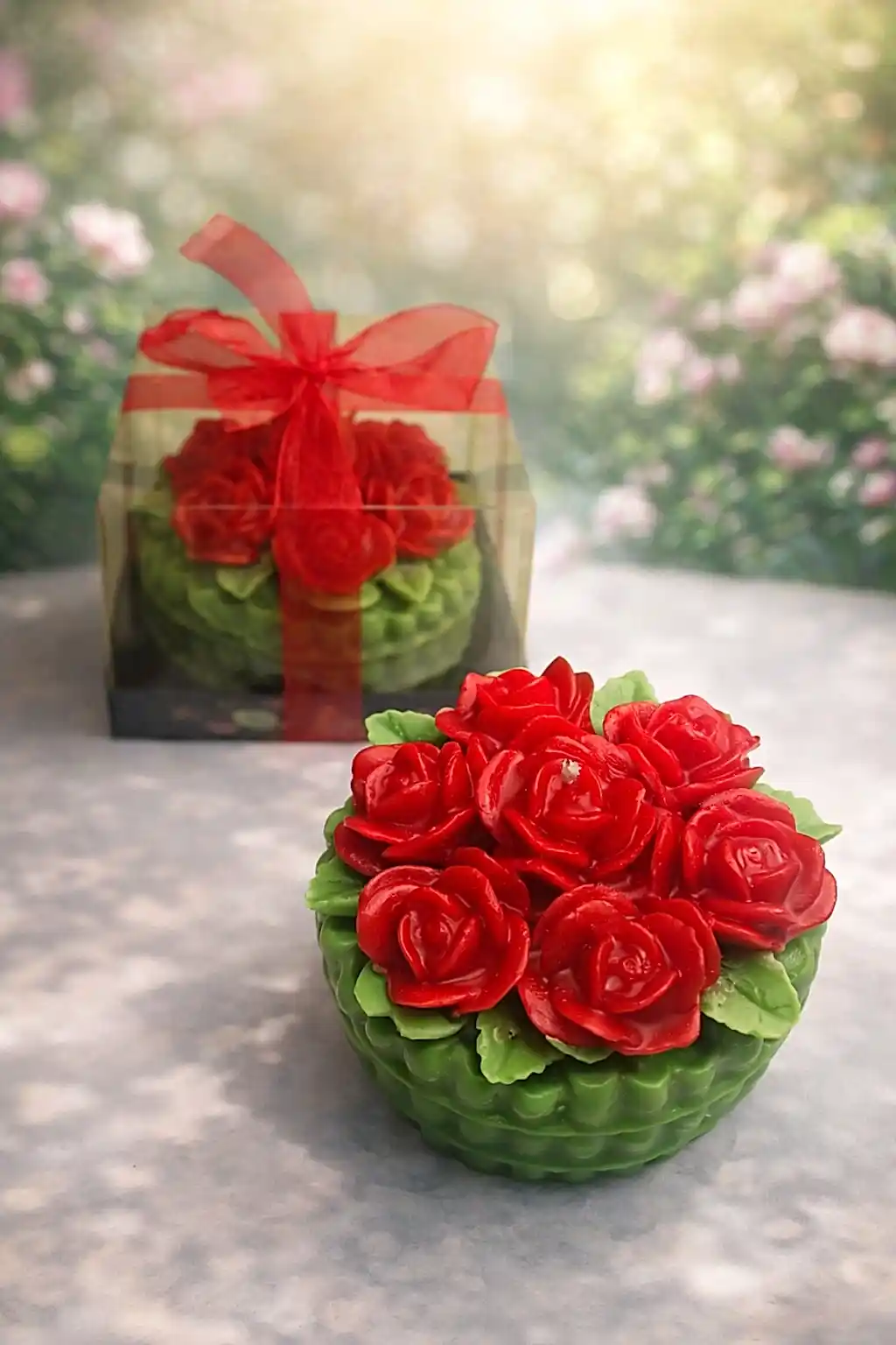 Gül Aranjman Dekoratif Mum 