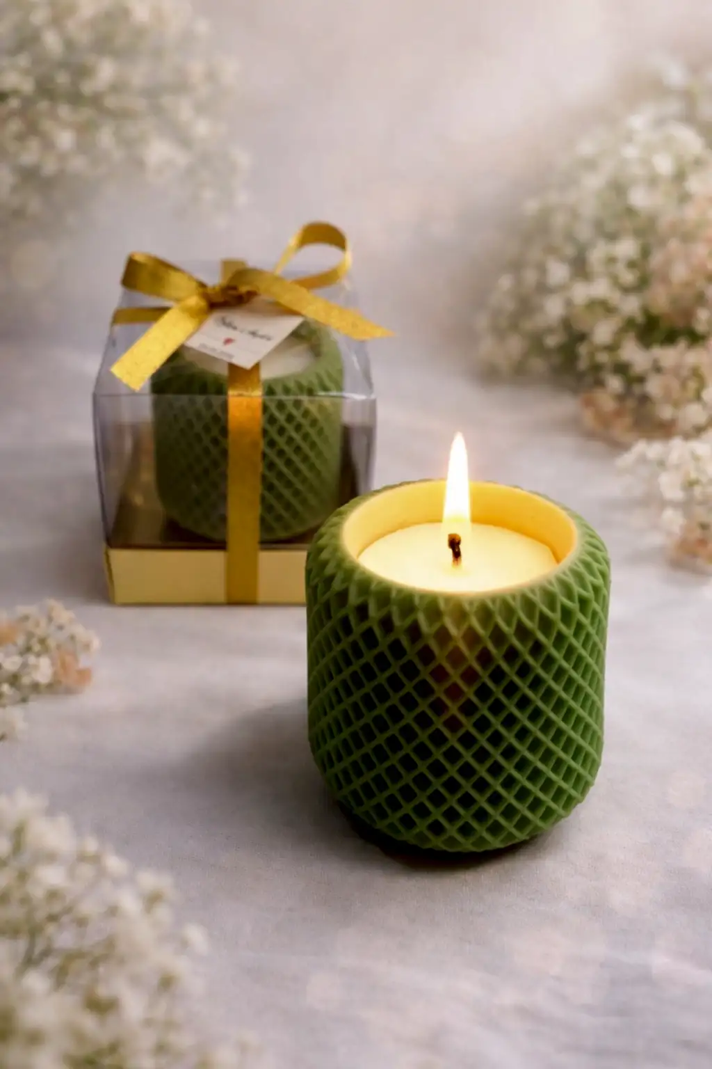 Geometrik Silindir Mum 