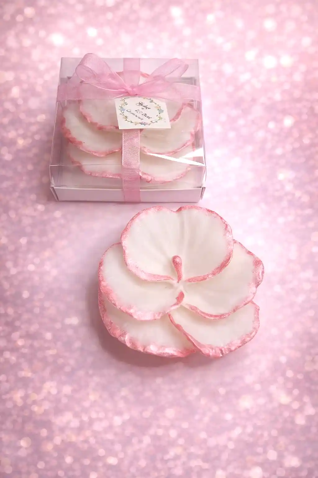 Orkide Büyük Boy Yaldız Boyalı Mum 