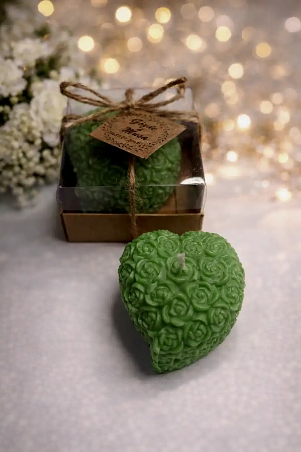 Kalpli Sırma Gül Mum