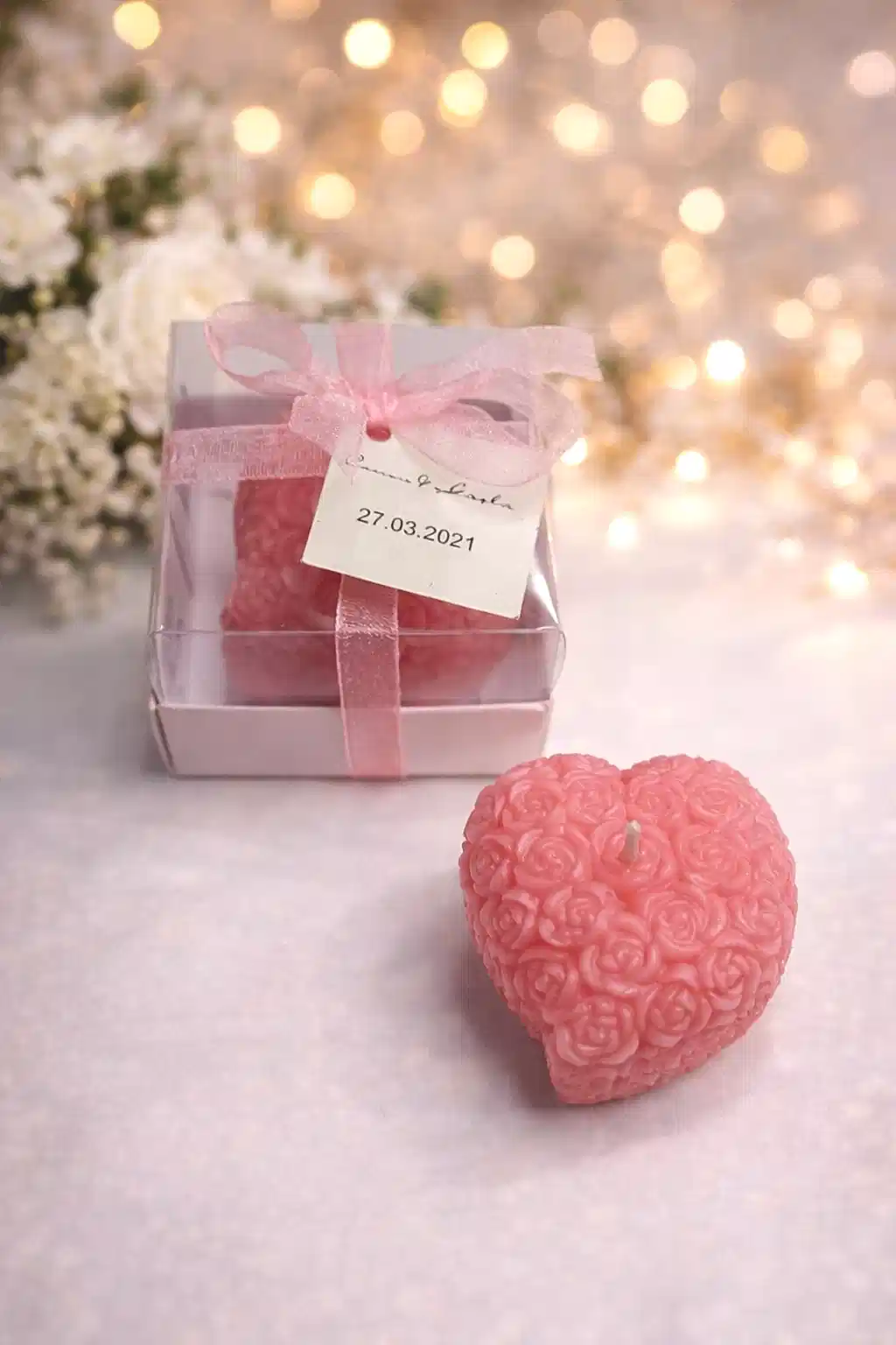 Kalpli Sırma Gül Mum