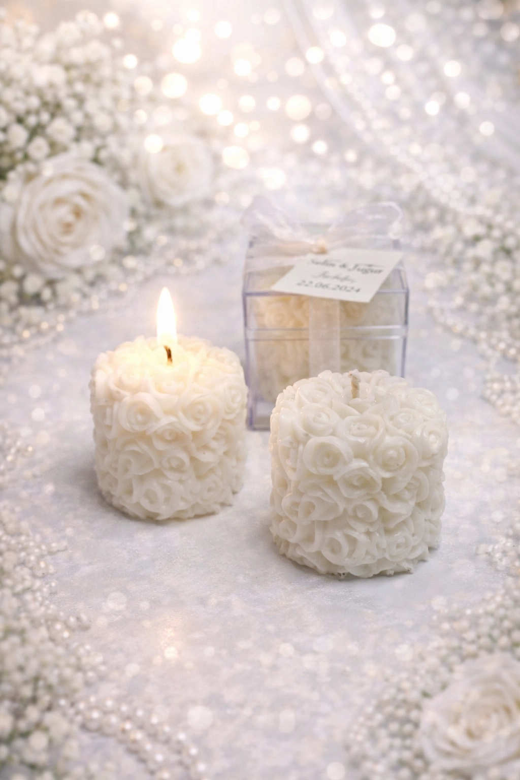 Mika Kutu Rulo Gül Mum