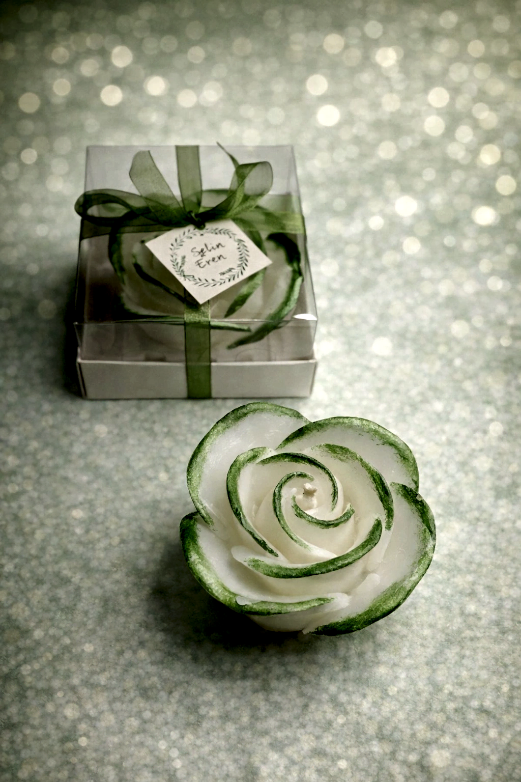 Gül Yaldız Boyalı Mum 