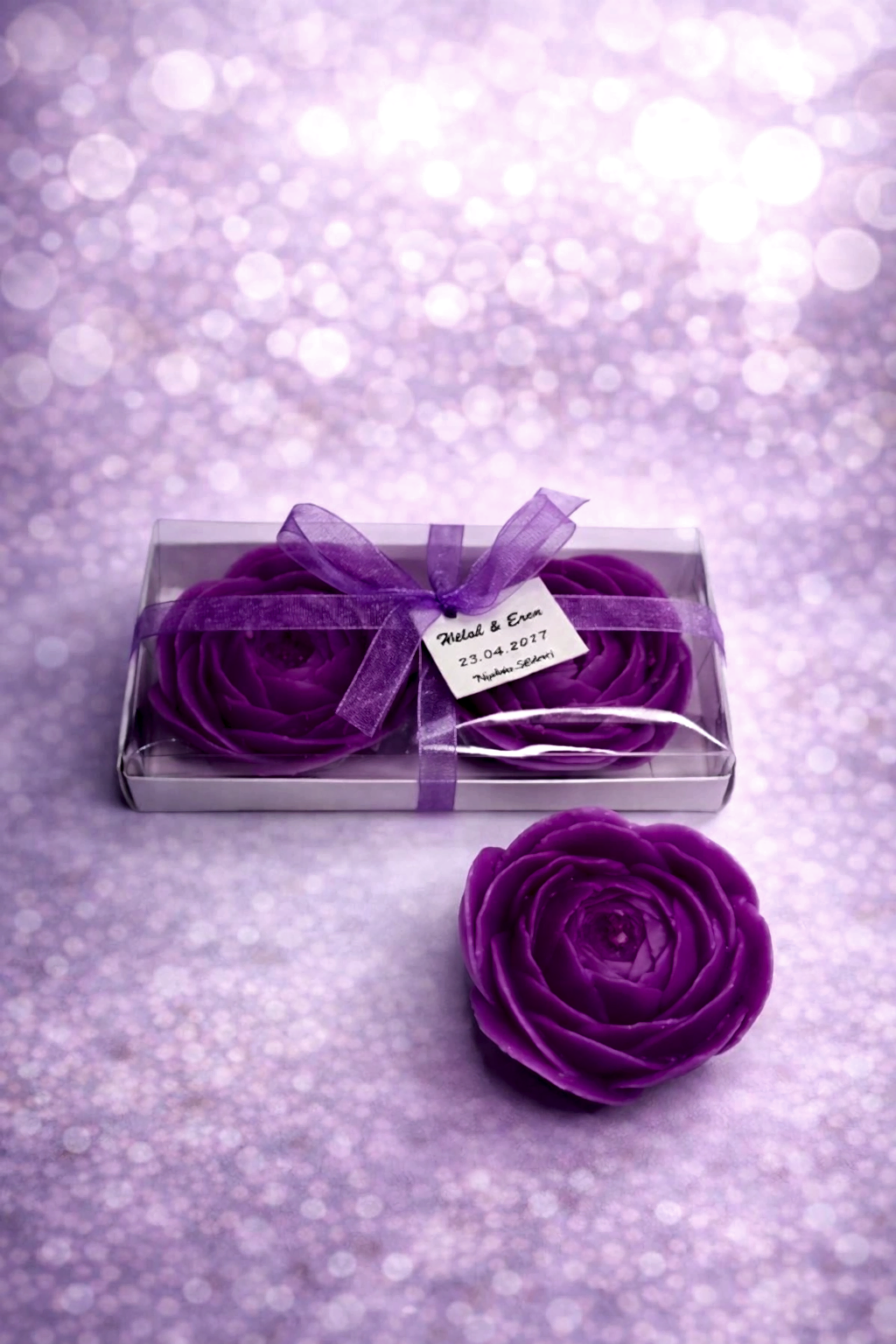 Eren Gül Mum İkili Set 