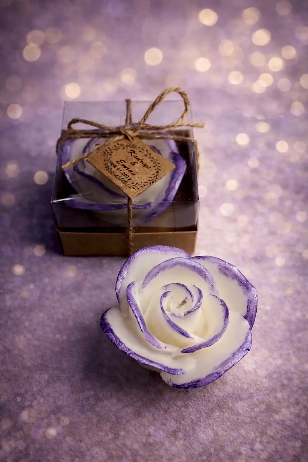 Gül Yaldız Boyalı Mum 