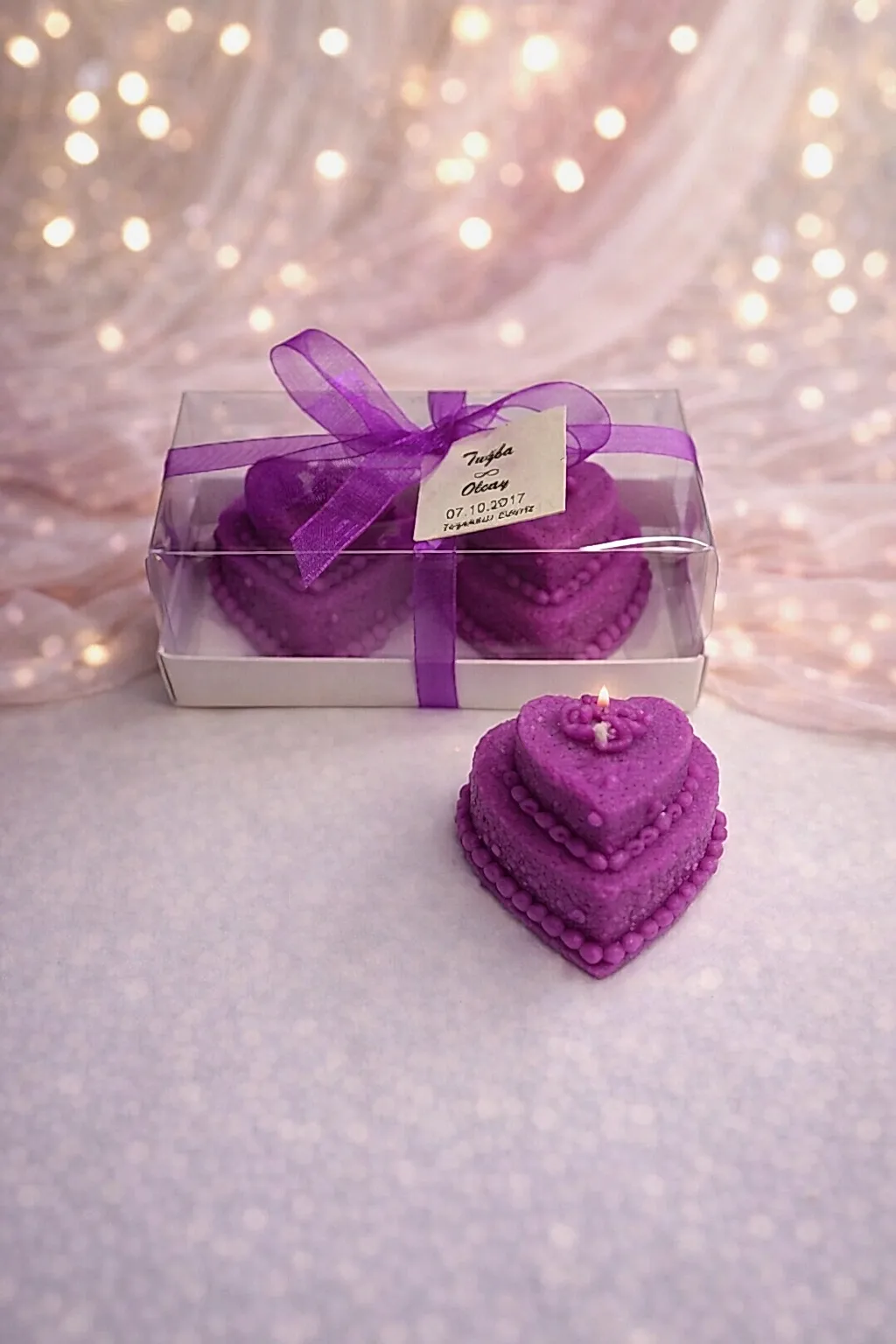 Düğün Mum Pastası İkili Set 