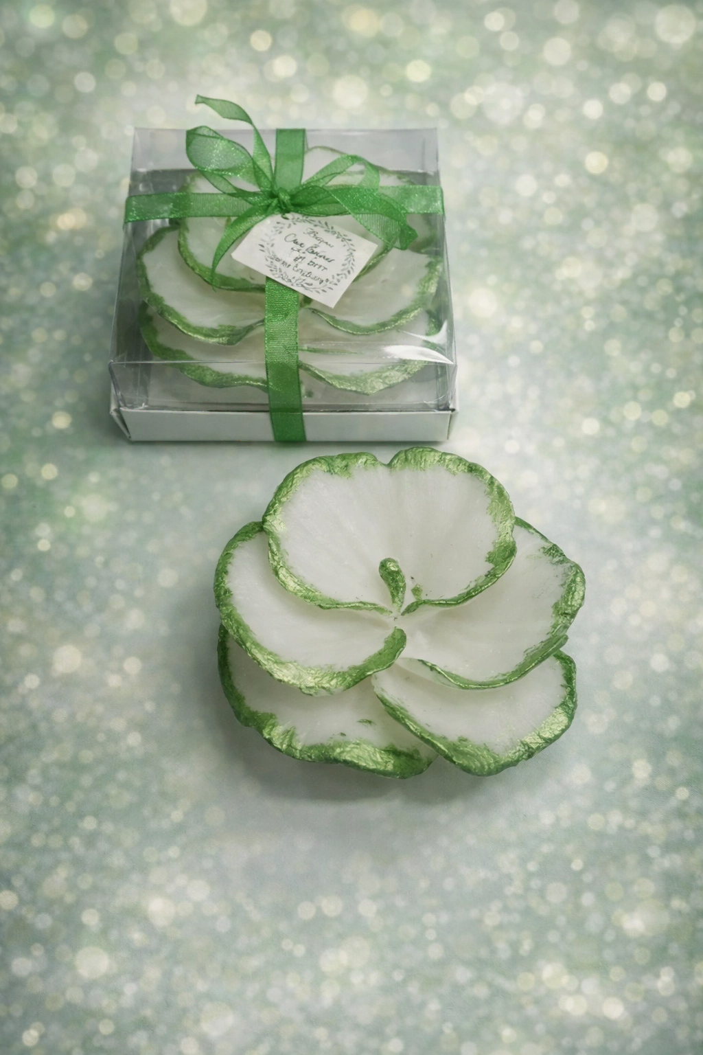 Orkide Büyük Boy Yaldız Boyalı Mum 