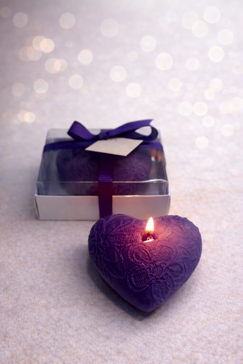 Desenli Kalp Dekoratif Mum