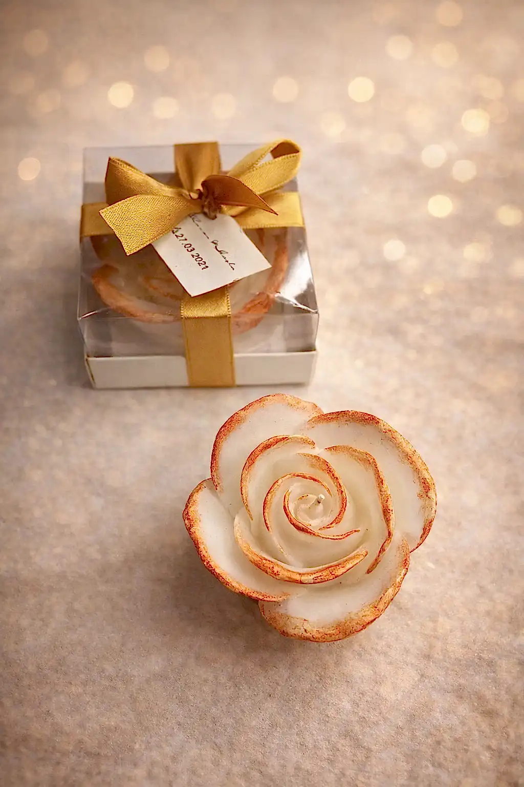 Gül Yaldız Boyalı Mum 