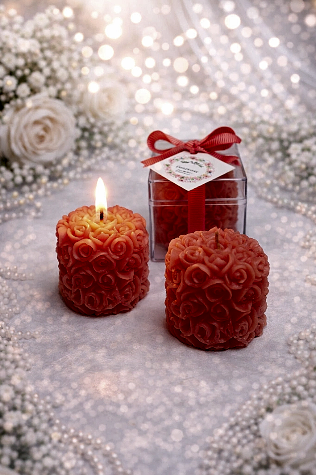 Mika Kutu Rulo Gül Mum