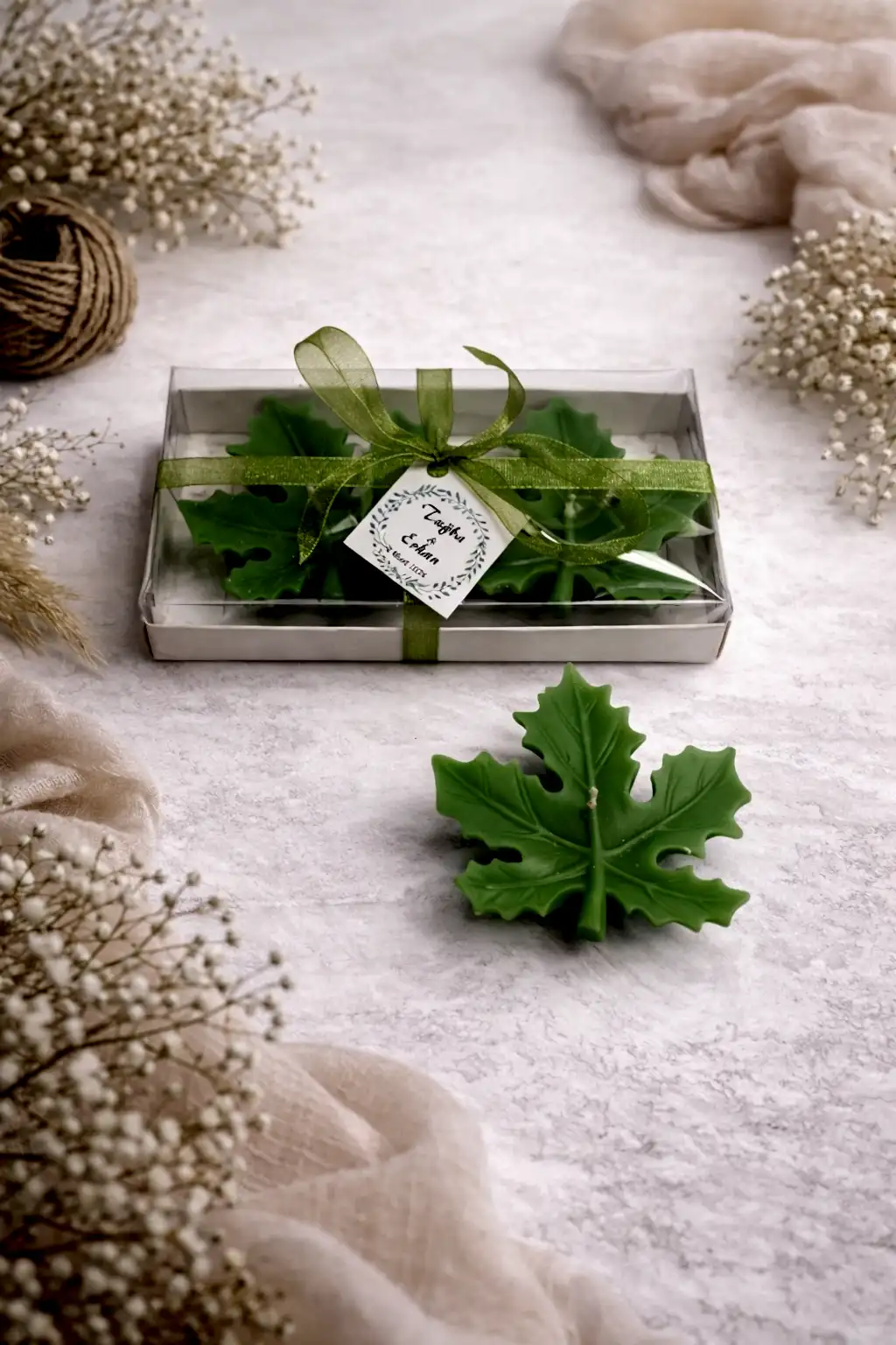 Yaprak Mum Model 1 İkili Set 