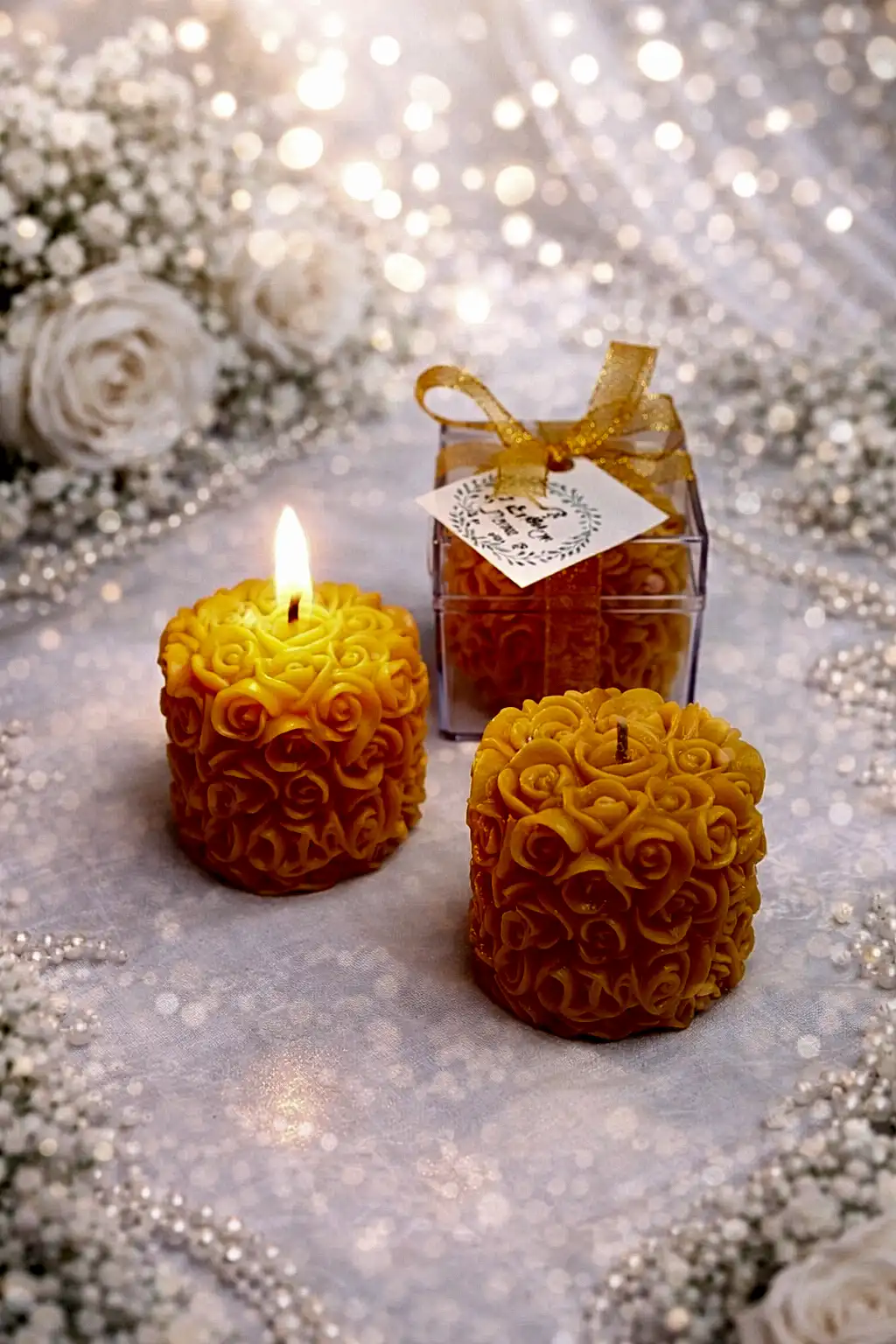 Mika Kutu Rulo Gül Mum