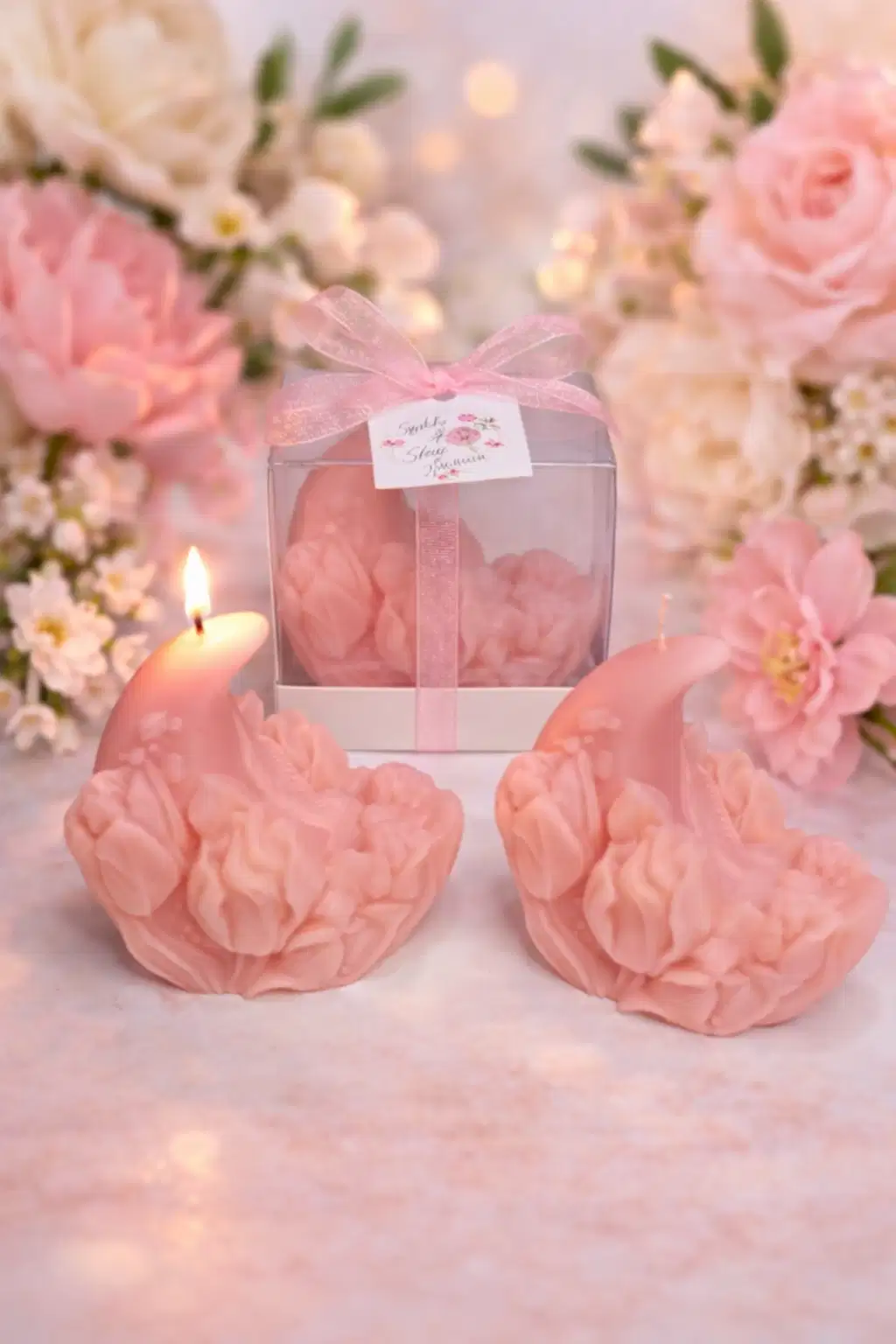 Lale Ay Işığı Mum