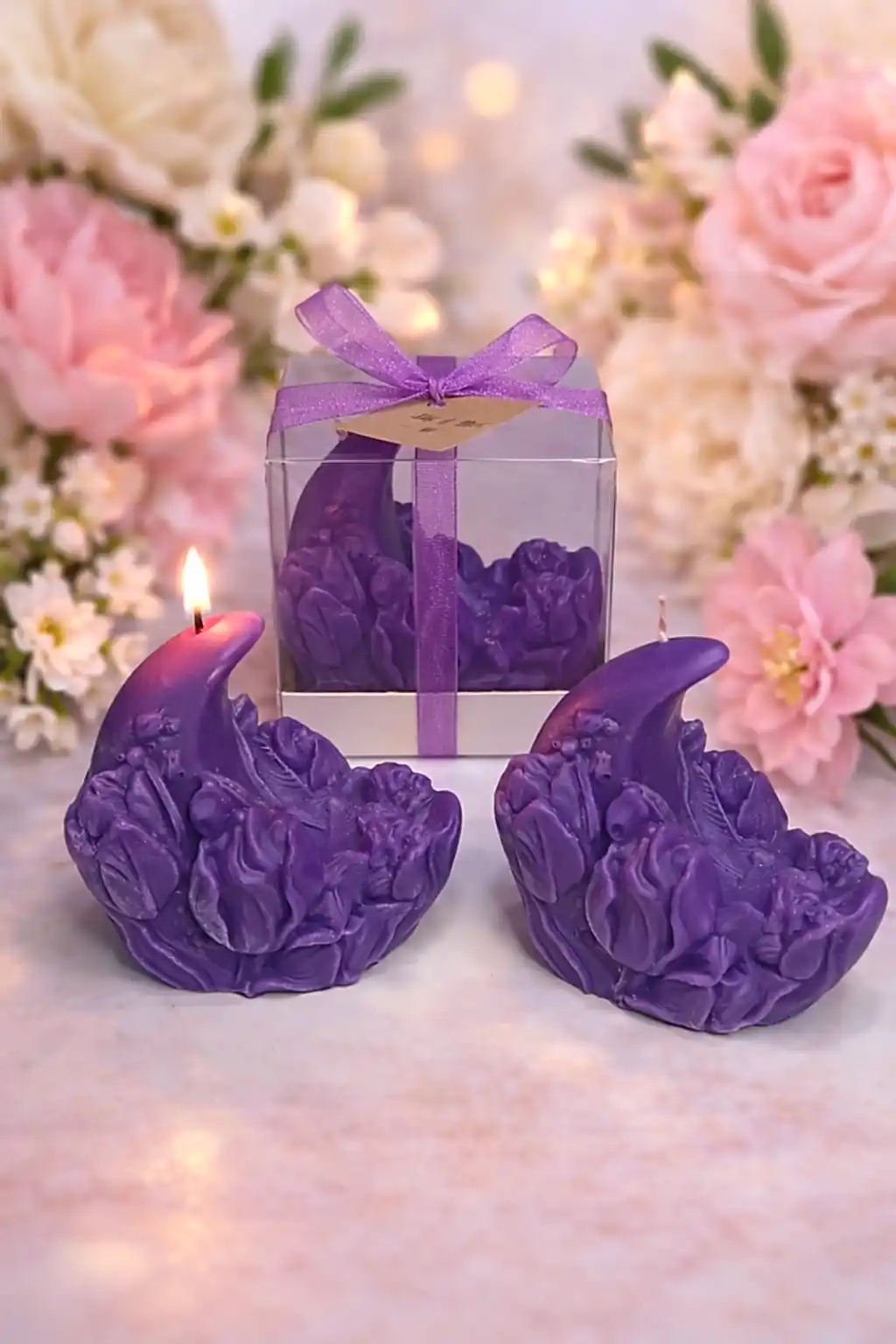 Lale Ay Işığı Mum