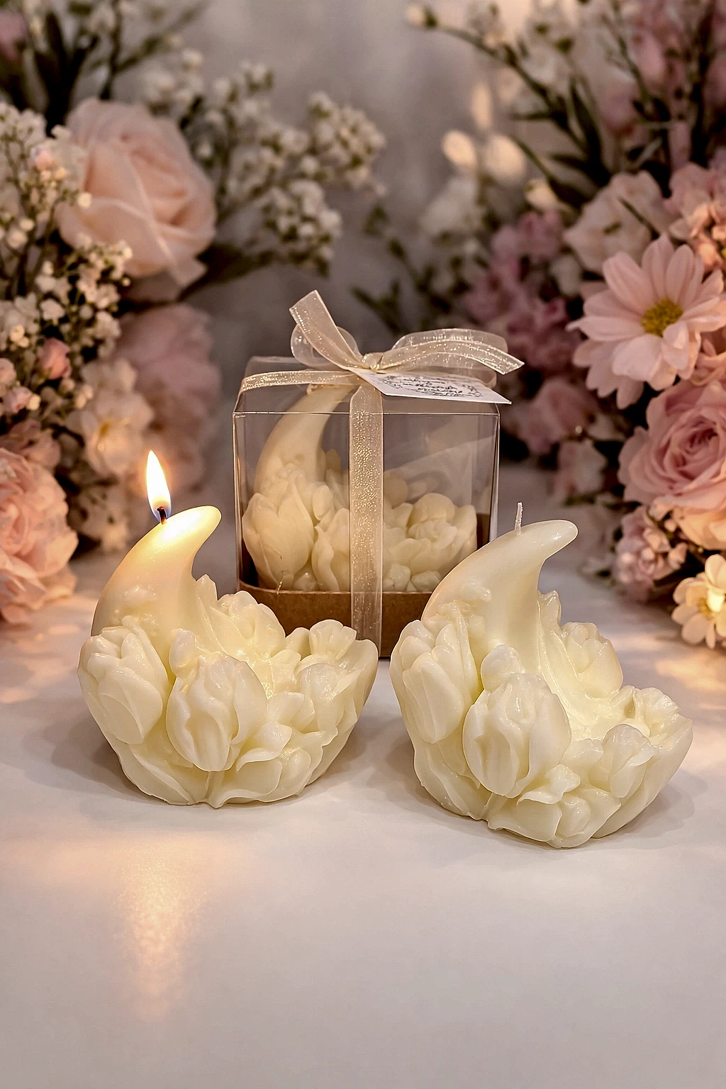 Lale Ay Işığı Mum