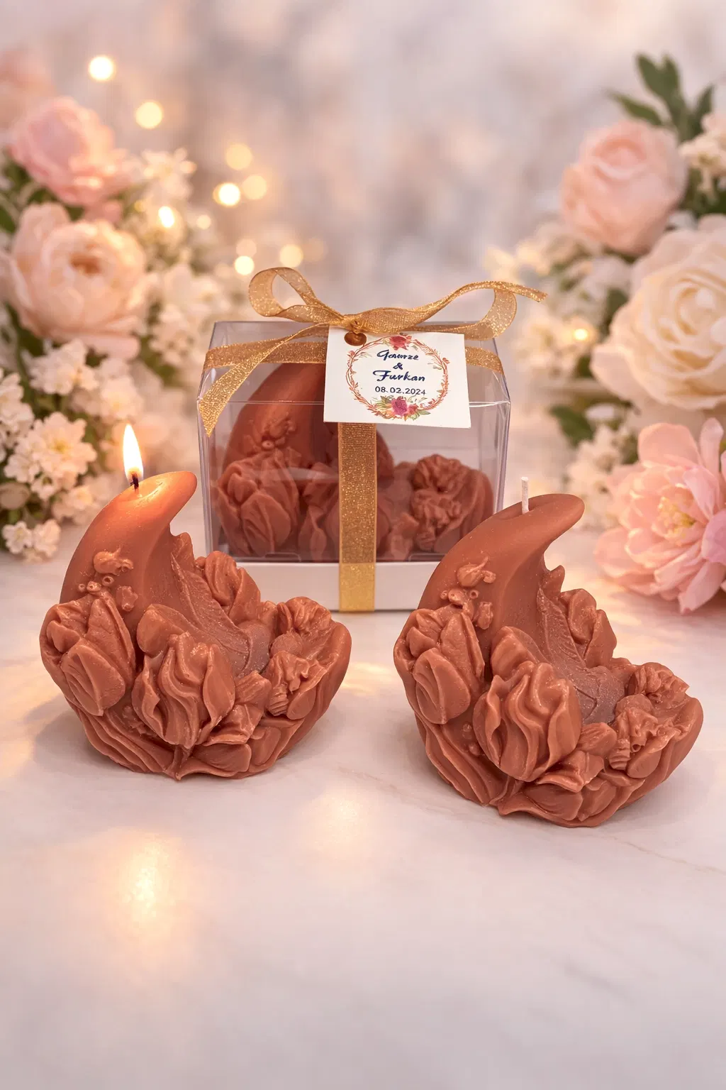 Lale Ay Işığı Mum