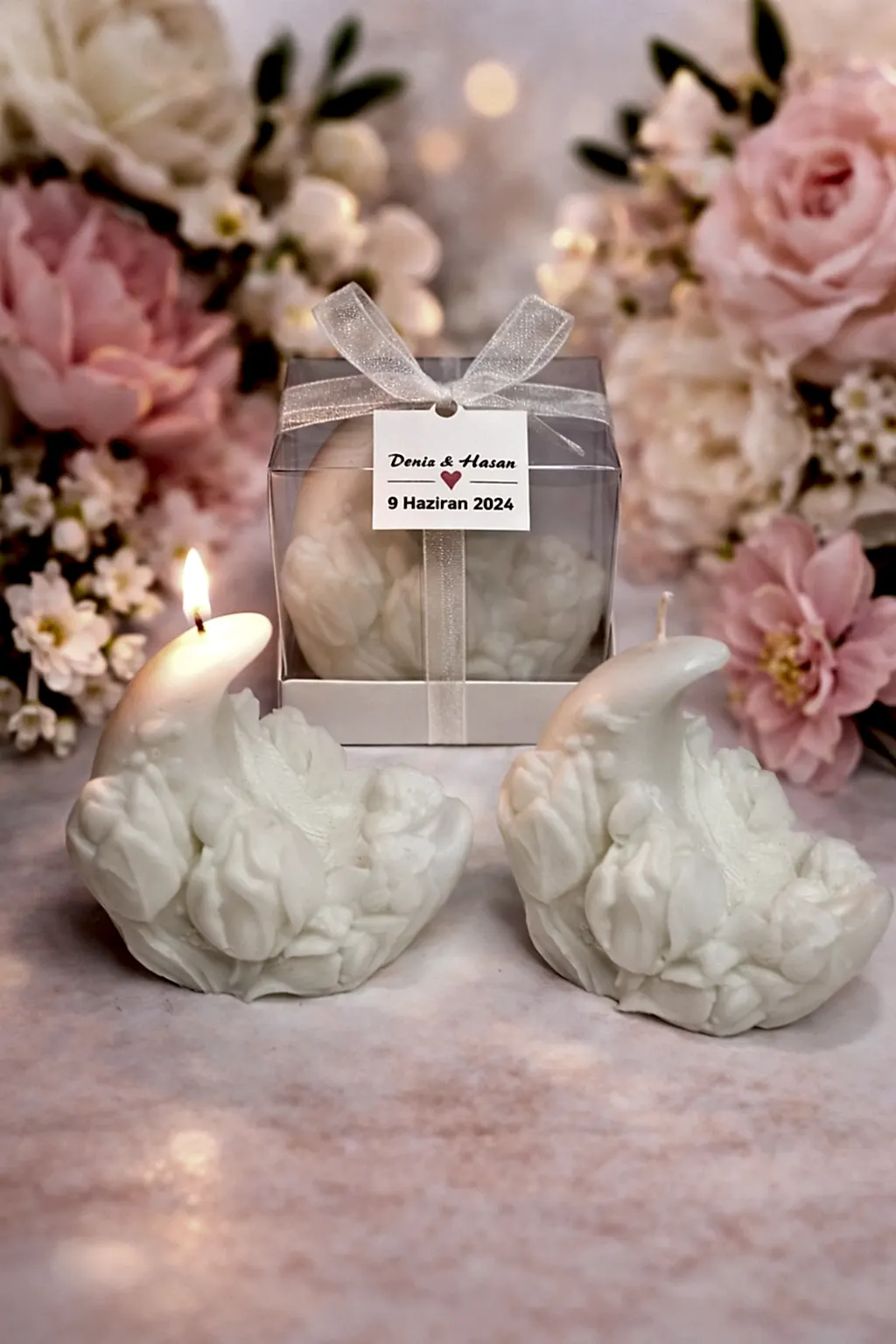 Lale Ay Işığı Mum