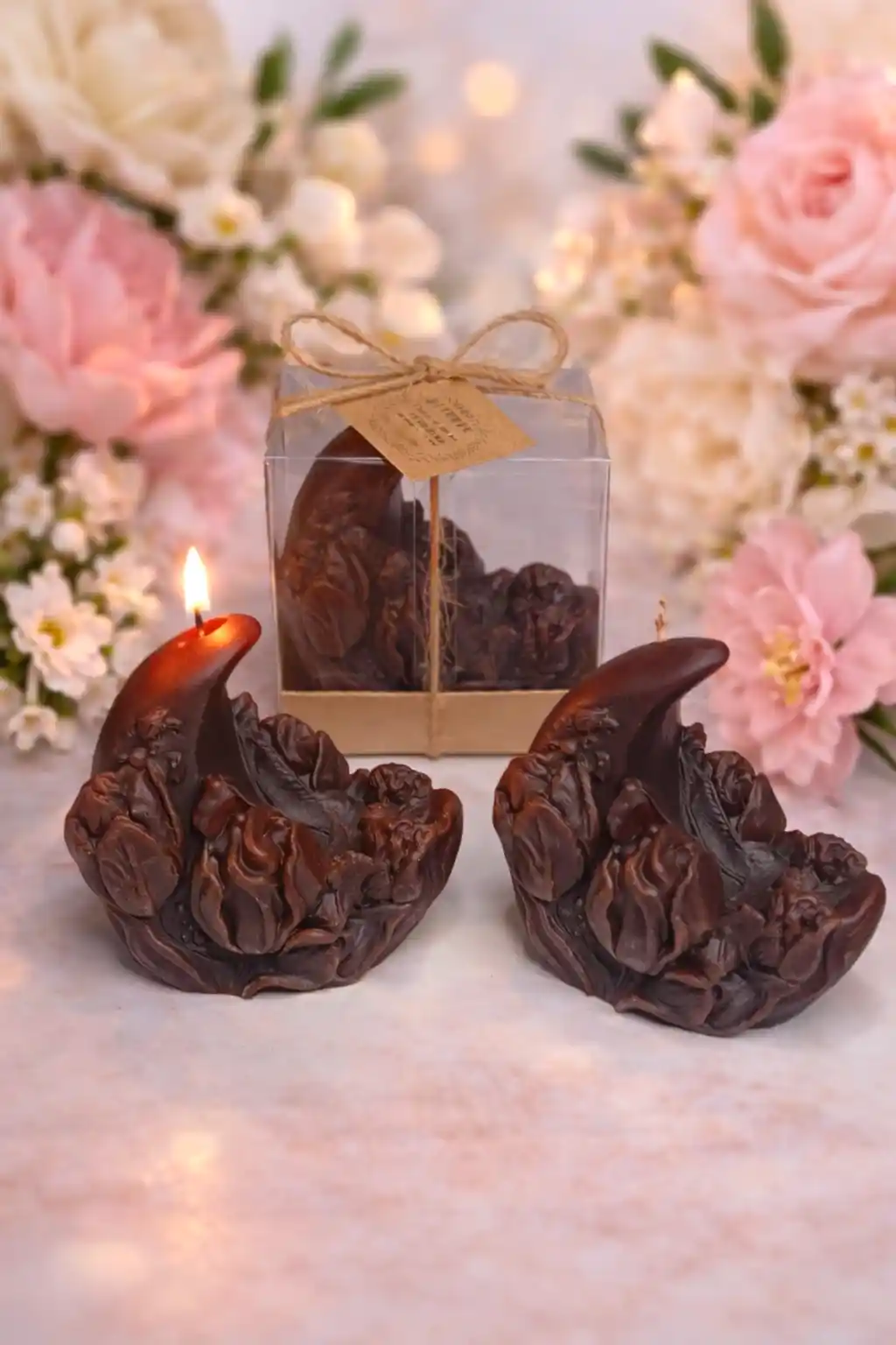 Lale Ay Işığı Mum