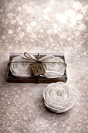 Eren Gül Mum İkili Set | Nikah ve Kına Hediyesi