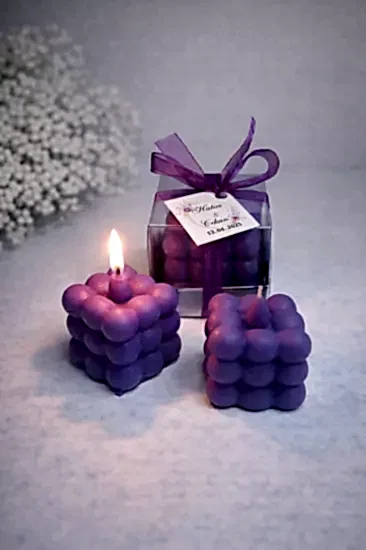 Bubble Mum | Kişiye Özel Nikah Şekeri Mum 