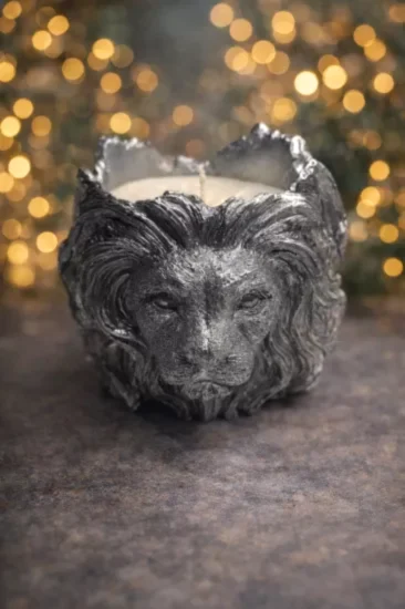 Aslan Mum Model 1 Yaldız Boyamalı | Dekoratif Mum 