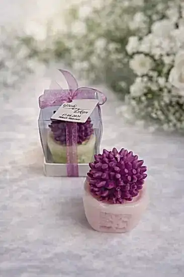 Sukulent Mum Model 2 | Nikah, Nişan ve Kına Mumu