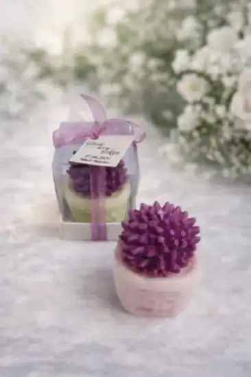 Sukulent Mum Model 2 | Nikah, Nişan ve Kına Mumu