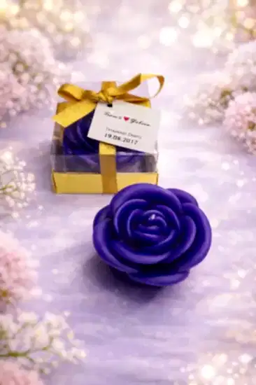 Gül Mum Model 2 |  Nikah Şekeri Mum