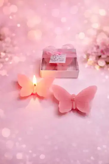 Kelebek Mum Nikah Şekeri | Kişiye Özel Hediyelik