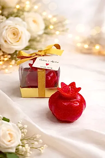 Nar Mum Kırmızı Nikah Şekeri | Nikah Hediyelik