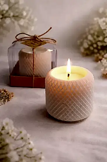 Geometrik Silindir Mum | Dekoratif Mum