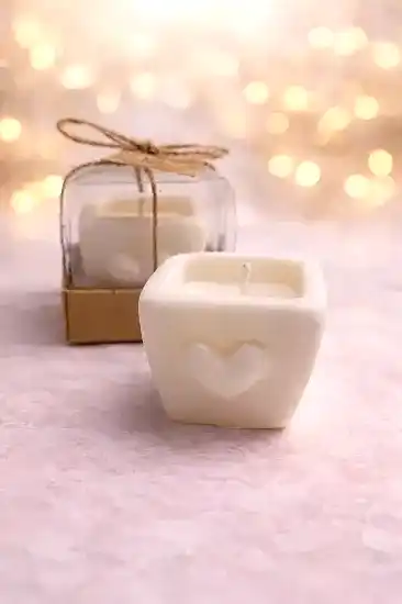 Kalpli Vazo Mum Nikah Şekeri | Özel Tasarım