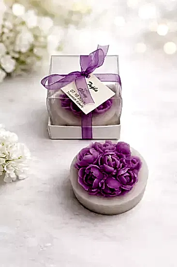 Saksıda Güller Mum Nikah Şekeri | Düğün Hediyesi